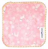 フラワー＆キャット ガーゼパイルミニハンカチ　ピンク