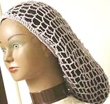 Hand Crocheted Light Lavender Rayon Cotton Gimp Large Snood