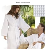 Red Waffle Weave Spa Bathrobe with Shawl Collar, Full Length 50 Inches - Unisex Desgin