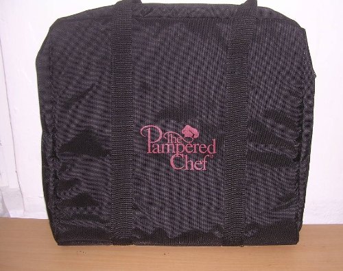 Pampered Chef Black Insulated Tote Carrying Case Bag