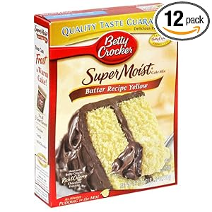 Betty Crocker Supermoist Cake Mix, Butter Recipe Yellow, 18.25-Ounce Boxes (Pack of 12)