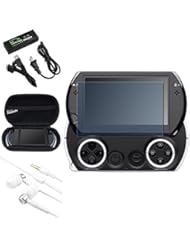 Video Games: eForCity? AC Charger + BK EVA Case + LCD Protector + headset Compatible With PSP go - eForCity