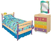 Hot Sale Room Magic Natural 5 Piece Bedroom Set, Tropical Sea