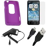 GTMax Purple Soft Rubber Silicone Skin Protector Cover Case + Clear LCD Scr ....