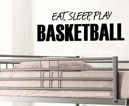 Meritina Environmental Removable English Words (Basketball) Eat Sleep Play Basketball PVC Home Decor Trends Bedroom Wall Decoration Stickers