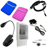 51Z7AkRERLL. SL160  Amazon Kindle 2 eBook Reader Accessories Bundle Pack: Blue / Pink Reversible Neoprene Sleeve Case, Car Charger, Wall / Travel / AC Adapter Charger, Earphones, Clip on Adjustable eBook Reader Light and a Screen Guard / Protector with Lint Cleaning Cloth