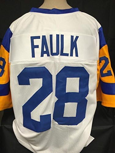 Marshall Faulk Unsigned Custom White Football Jersey Men's Size Adult Large