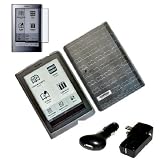 Premium Clear TPU Rubber of Skin Case Cover with Screen Guard Protector and USB Cars Auto Power Plug in Cigarette Lighter Charger Adapter and USB Home Travel Wall Charger Adapter with Ic Chip Inside New Led Light Indicator Smart Technology for Sony PRS 600 Prs-600 Ebook Reader Touch Player