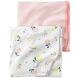カーターズ Carter's 女の子用花と蝶のプリティパーフェクトおくるみブランケット スワドル セキュリティブランケット 毛布 出産祝い [並行輸入品]