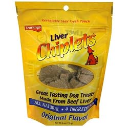 Durango Chiplets Dog Treats, Original, 6-Ounce Pouches (Pack of 12)