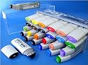 COPIC Set of 12 Wide Tip Markers plus Refill Inks