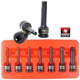 Super Heavy-Duty Hex Driver Impact Socket Set - 3 8 Drive - Metric by Neiko