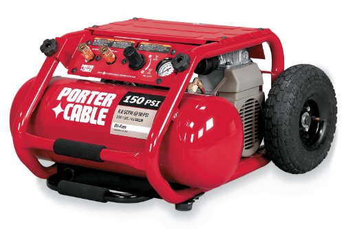 Porter-Cable C3151 Job Boss 15 Amp 3.5 Horsepower 4-1/2 Gallon Oil-Free Wheeled Single Hot Dog Compressor