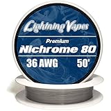 Genuine Lightning Vapes &reg; 36 AWG Nichrome 80 Wire 25' 50' 100' 250' 500' 1000' (50')