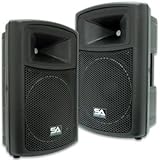 Seismic Audio - PWS-12 (Pair) - Powered PA/DJ 12 Molded Speakers - 500 Watts Each