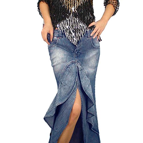 Zicac　スカート　クラーデション　優雅　美尻　フレア　デニム生地　ファッション　パーティー・結婚式・披露宴・祭りに活躍　レディース・ガールズ