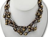 Freshwater Multi Strand Chocolate Pearl Necklace in Sterling Silver