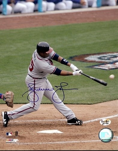 Andruw Jones Autographed/Hand Signed Atlanta Braves 8x10 Photo Gray Jersey