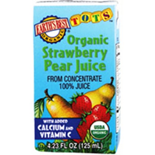Earth's Best Organic Tots Aseptic Strawberry Pear Juice, 4.23-Ounce Boxes (Pack of 44)