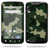 Protective Vinyl Skin Decal Cover for Motorola Atrix 4G Cell Phone - Green Camo