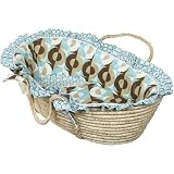 Cocoa Blue Moses Basket for Dolls