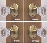 Two Sets- Perfect Reproduction of the 1920 Depression Crystal Glass FRENCH DOOR Knob Sets – Each lot contains all the hardware for knobs on both sides of Two French Door.