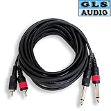 3 12ft Dual 1/4 TS RCA Patch Cable 12' GLS Audio