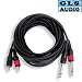 3 12ft Dual 1/4 TS RCA Patch Cable 12' GLS Audio