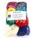 Wool Roving 12''-Vio/Yel/Grn/Wht/Blu/Red/Tur/Pur
