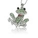 Crystal Green Happy Frog Pendant Necklace Fashion Jewelry