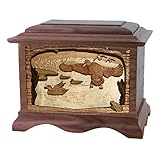 Wood Cremation Urn (Wooden Urns) - Walnut Marshland Duck Ambassador