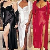 Luxurious Charmeuse Long Gown in Plus Sizes 1x 2x 3x Black Red White