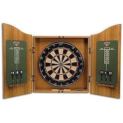 NBA New York Knicks Solid Pine Cabinet And Bristle Dartboard Set