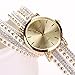 New Women Crystal Rivet Bracelet Quartz Braided Winding Wrap Wrist Watch White&black