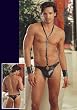 Faux Leather Thong Harness With Chain Details. Includes Matching Wrist Cuffs With Removable Chain.