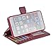 Navor Protective Flip Wallet Case for iPhone 6S Plus & iPhone 6 Plus [5.5 inch] - Maroon (IP6PMR)