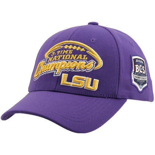 Buy Top of the World LSU Tigers Purple Three Time Champions Adjustable Hat by Top of the World