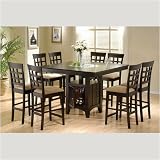 Counter Height Dining Table and Chairs with Lazy Susan