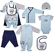 Hudson Baby 6-Piece Construction Zone Layette Set - Blue, Newborn