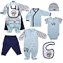 Hudson Baby 6-Piece Construction Zone Layette Set - Blue, Newborn