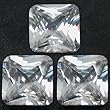 3 White Square Faceted Cubic Zirconia CZ Gem Stone 5mm