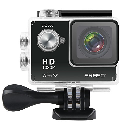 AKASO EK5000 1080p WIFI Sports Action Camera 12MP HD Waterproof Camcorder 2 Inch LCD Screen 170 Degree Wide Angle Len W/ 2 Rechargeable Batteries/ 17 Mounting Kits