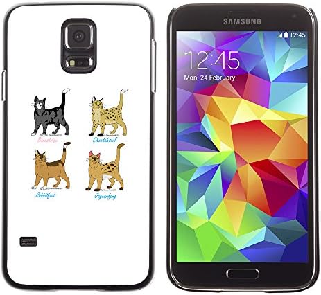 MOVEWAY (not for S5 Mini ) Smartphone Case Back Lovely Dog Picture Image Black Edge Cover For SAMSUNG GALAXY S5 SV SM-G900F - warrior cats superhero grey brown