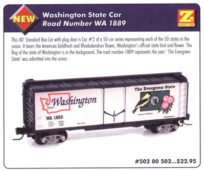 MicroTrains Z State of the Union Series - Washington - 40' Box Plug Doors - MT CPLR-image