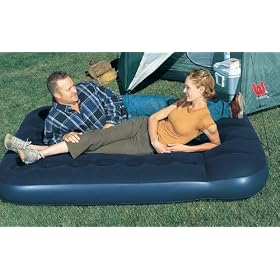 Easy Inflate Flocked Air Bed - Double size with built in pump