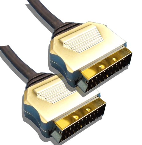 0.5 Metre Metal Plug, Gold Plated, OFC Scart Cable ½ M Lead