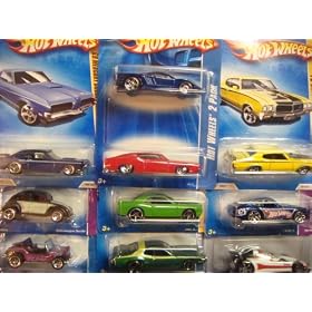 Hot Wheels Exclusive Saleen S7 - '69 Ford Torino Talladega 2 Pack Part of a Muscle Car Set Including The Designers Challenge Honda Racer Signiture Card Issue {10 Pieces} Scale 1/64 Collector