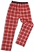 Adult Flannel Pants Elastic Waist No Fly Red, White and Black Plaid
