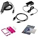 Solid Hot Pink Rubberized Snap On Crystal Case with Clip + Rapid Car Charger + Home Travel Charger + Clear Durable Reusable LCD Screen Protector + USB Data Cable for T-Mobile HTC G1 Google Phone Dream Smartphone