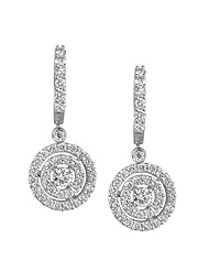 18k White Gold 1.65 Ctw Round Diamond Earrings